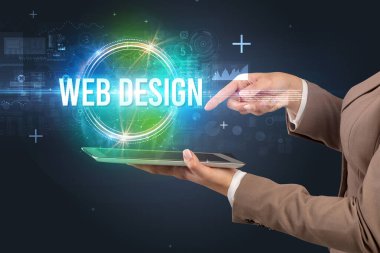 WeB DESIGN yazıtlı dokunmatik ekran, yeni teknoloji konsepti
