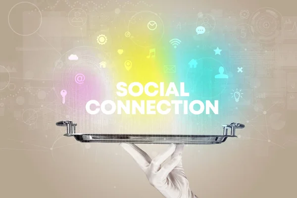 Serveur Service Des Réseaux Sociaux Avec Inscription Connection Sociale Concept — Photo