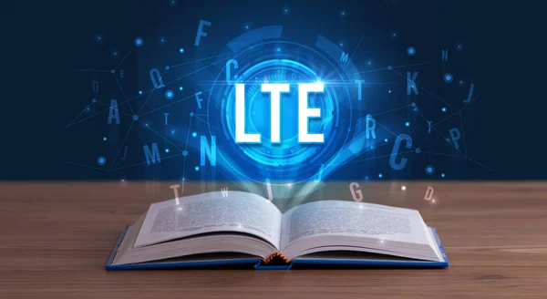 Lte Inscription Coming Out Open Book Digital Technology Concept — Stock Photo, Image