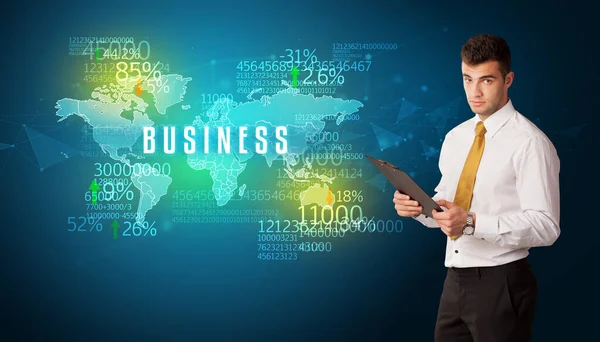 Uomo Affari Davanti Una Decisione Con Iscrizione Business Concetto Business — Foto Stock