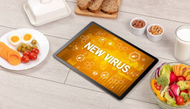 YENİ VIRUS yazıtlı sağlıklı tablet PC bileşimi, bağışıklık sistemi güçlendirme kavramı