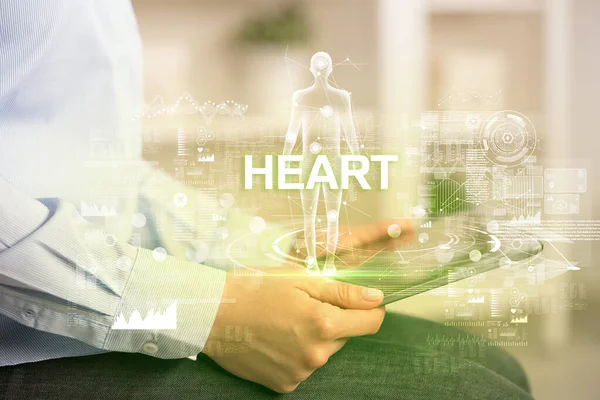 Dossier Médical Électronique Avec Inscription Heart Concept Technologie Médicale — Photo