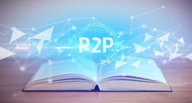 P2P kısaltmalı açık kitap, modern teknoloji kavramı