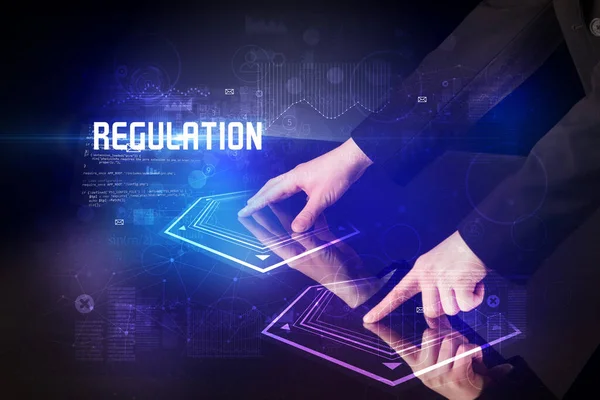 디지털 테이블에 Regulation 새로운 — 스톡 사진