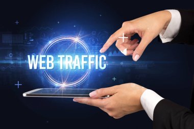 Web TRAFFIC yazıtlı dokunmatik ekran, yeni teknoloji konsepti