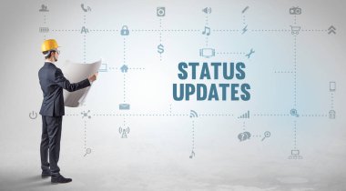 STATUS UPDATES yazıt kavramı ile yeni bir sosyal medya platformu üzerinde çalışan mühendis