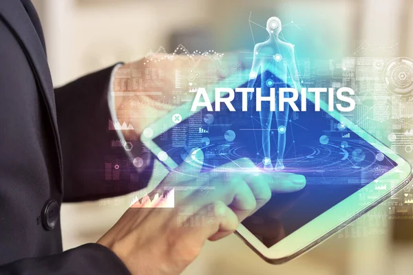 Elektronikus Orvosi Nyilvántartás Arthritis Felirattal Orvosi Technológia Koncepció — Stock Fotó