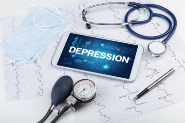 DEPRESSION yazıtları, önleme kavramı ile tablet pc ve tıbbi malzeme