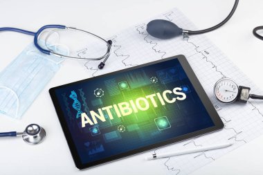 ANTIBIOTICS yazıtlı tablet ve tıbbi malzeme, önleme kavramı