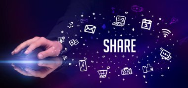 Paylaşımlı kablosuz ağ bağlantısı, sosyal medya kavramı