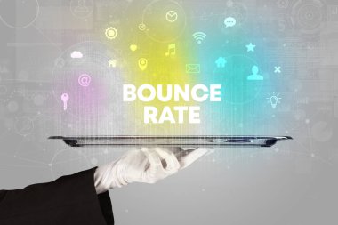 BOUNCE Oranı yazıtı ile sosyal ağ hizmeti veren garson, yeni medya kavramı