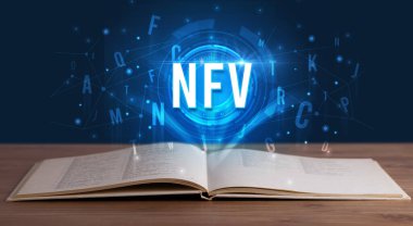Nfv yazıt açık bir kitap, dijital teknoloji kavramı çıkıyor