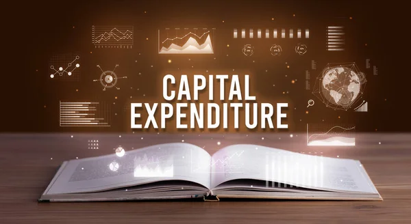 Capital Expenditure Inscription Coming Out Open Book Creative Business Concept — Stock Photo, Image