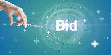 Şırınga iğnesi ile virüs aşısı ve teklif kısaltması, panzehir konsepti