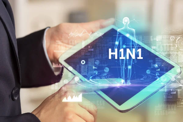 Historial Médico Electrónico Con Inscripción H1N1 Concepto Tecnología Médica —  Fotos de Stock