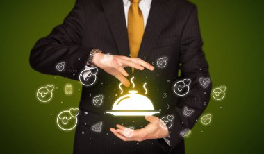 Sıcak yemek ikonu, sağlıklı yemek teslimatı.