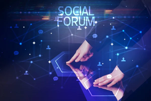 Navigating Social Networking Social Forum Inscription New Media Concept — Stock Photo, Image