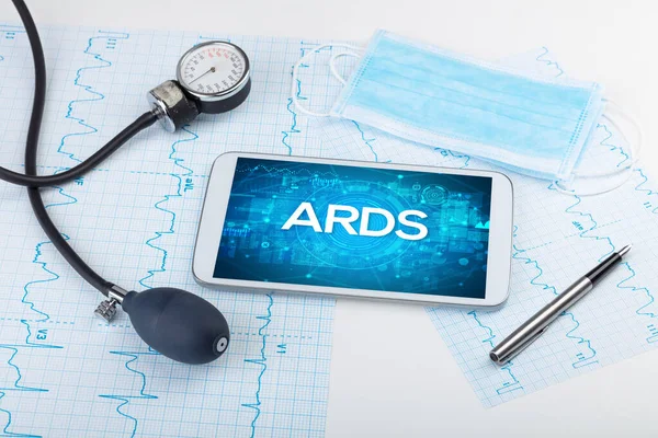 Close View Tablet Ards Abbreviation Medical Concept — Stock Photo, Image