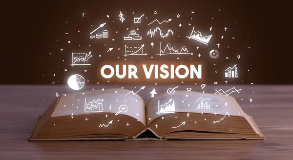 Our Vision Inscription Coming Out Open Book Business Concept — Stock Photo, Image