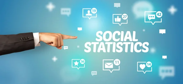 Social Statistics Yazıtlarına Sosyal Kavramlarına Yakın Çekim — Stok fotoğraf