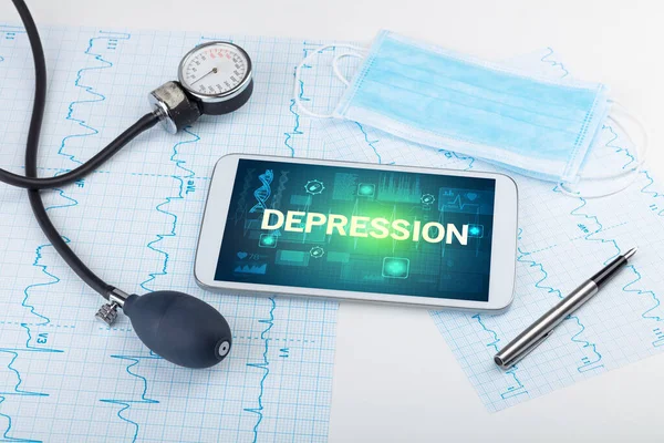 DEPRESSION yazıtları, önleme kavramı ile tablet pc ve tıbbi malzeme