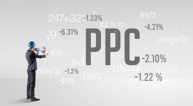 PPC kısaltması ile sabit şapkalı teknoloji mühendisi.