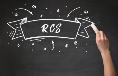 El çizimi RCS kısaltması ve tahtada beyaz tebeşir