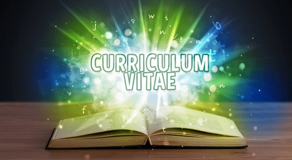 Curriculum Vitae Inscription Coming Out Open Book Educational Concept — Stock Photo, Image