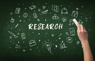 Tahtaya beyaz tebeşir çizilmiş el yazısı, eğitim kavramı