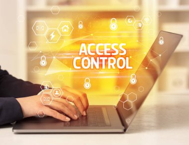 Dizüstü bilgisayarda ACCESS Kontrol Yazıtı, İnternet güvenliği ve veri koruma kavramı, engelleme zinciri ve siber güvenlik