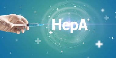 Virüs aşılı şırınga iğnesi ve HepA kısaltması, panzehir konsepti