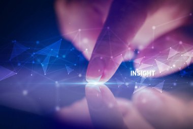 Insight yazıtlı parmak dokunuşu tableti, iş konsepti