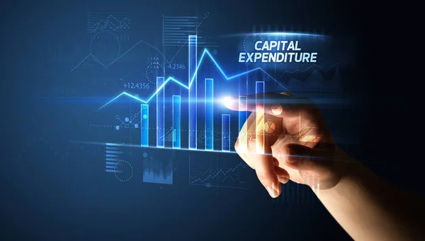 Hand Vidröra Capital Expenditure Knapp Affärsidé — Stockfoto