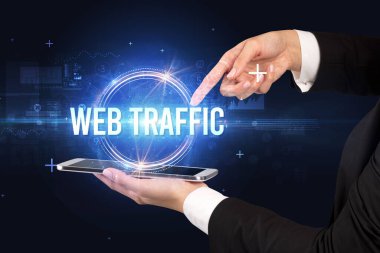 Web TRAFFIC yazıtlı dokunmatik ekran, yeni teknoloji konsepti
