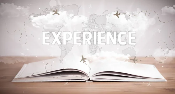 Open Book Experience Inscription Vacation Concept — 스톡 사진