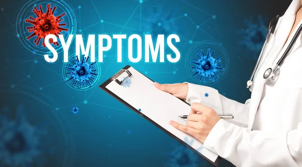 Doctor Prescribes Prescription Symptoms Inscription Pandemic Concept — Stock Photo, Image