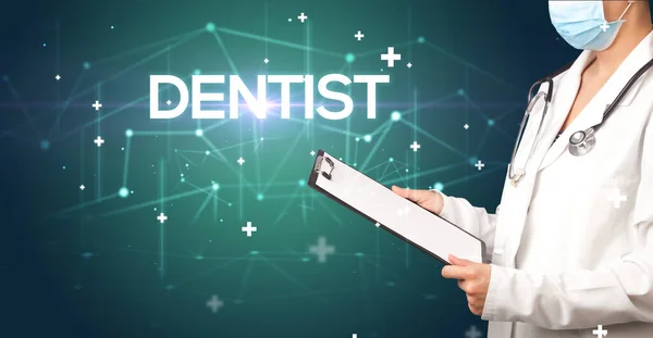 Doktor Tıbbi Kayıtları Dentist Yazıtları Tıbbi Konseptle Dolduruyor — Stok fotoğraf