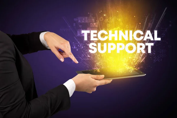 Close Touchscreen Technical Support Inscription Innovative Technology Concept — Stock Photo, Image
