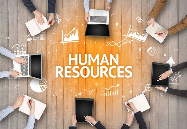Grupp Upptagna Människor Som Arbetar Ett Kontor Med Mänskliga Resurser — Stockfoto