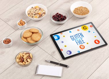 GLUTEN FREE yazıtlı sağlıklı tablet Pc bileşimi, kilo kaybı kavramı