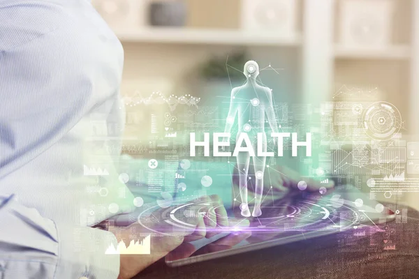 Elektronisch Medisch Dossier Met Gezondheid Inscriptie Medisch Technologie Concept — Stockfoto