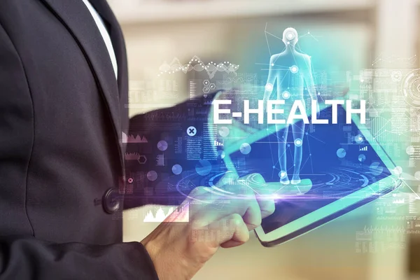 Elektronisch Medisch Dossier Met Health Inscriptie Medisch Technologie Concept — Stockfoto