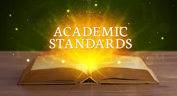 Academic Standards Inscription Coming Out Open Book Educational Concept — Stock Photo, Image