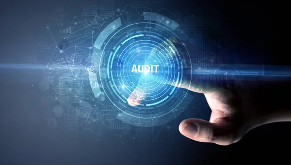 Teması Audit Düğmesi Modern Teknolojisi Kavramı — Stok fotoğraf