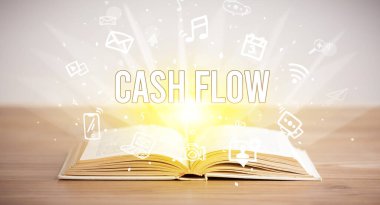 CASH FLOW yazıtlı bir kitap, iş konsepti