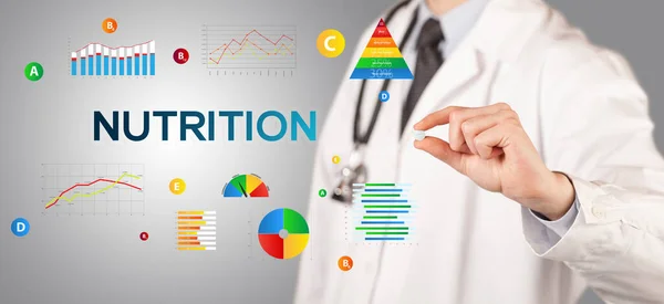 Nutritionniste Vous Donnant Une Pilule Avec Inscription Nutrition Concept Mode — Photo