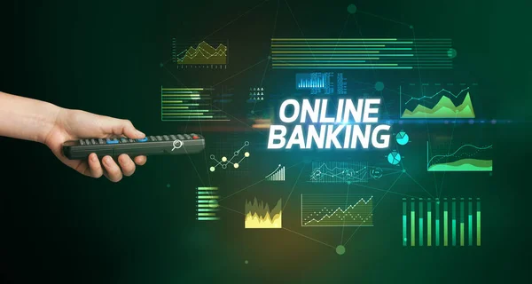 기기를 Online Banking 사이버 — 스톡 사진
