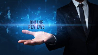 Online Reviews yazıtları, sosyal ağ konsepti