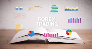 FOREX TRADING yazıtlı açık kitap, yeni iş konsepti