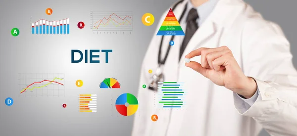 Táplálkozási Egy Tablettát Diéta Felirattal Egészséges Életmód Koncepció — Stock Fotó